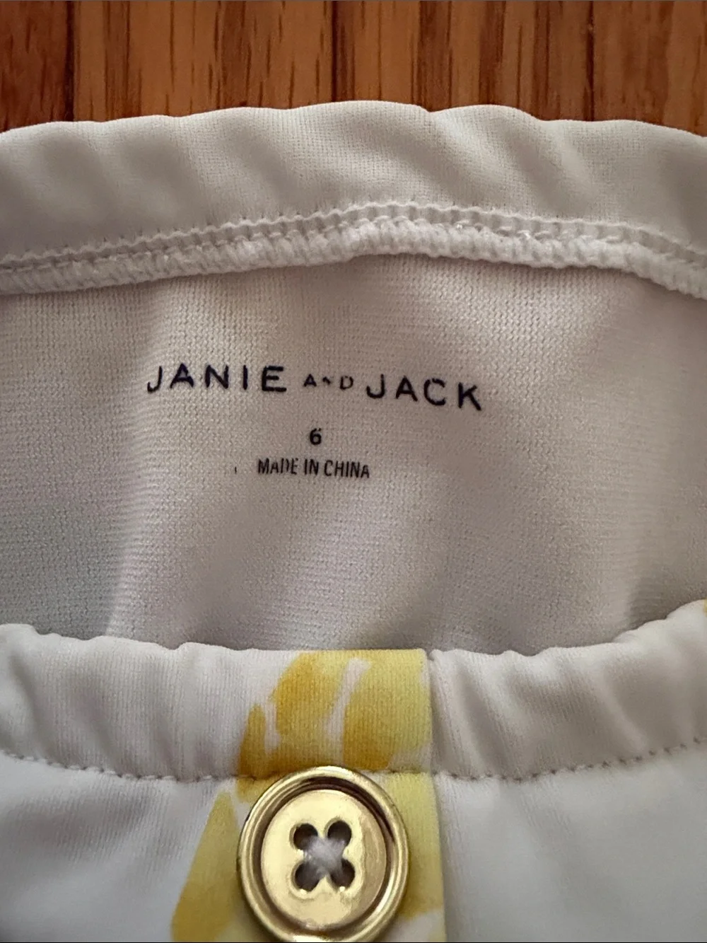 Janie and Jack White Floral Button-Front Top with Yellow Accents